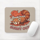 Relatable "Burnt Out" Red Panda – Cute Melted Aest Mousepad (Mit Mouse)