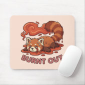 Relatable "Burnt Out" Red Panda – Cute Melted Aest Mousepad (Mit Mouse)
