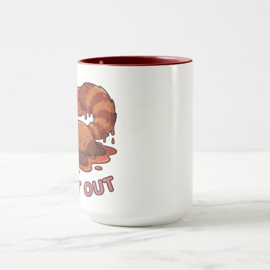 Relatable "Burnt Out" Red Panda – Cute Melted Aest Tasse (Zentrum)