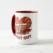 Relatable "Burnt Out" Red Panda – Cute Melted Aest Tasse (Vorderseite Links)