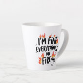 Relatable Dark Humor with Flames Milchtasse (Rechte Ecke)