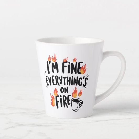 Relatable Dark Humor with Flames Milchtasse (Rechts)