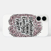 Relatable "Overthinking Everything" Quote Case-Mate iPhone Hülle (Rückseite (Horizontal))