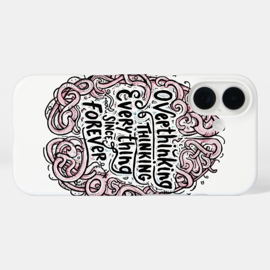 Relatable "Overthinking Everything" Quote Case-Mate iPhone Hülle (Rückseite (Horizontal))
