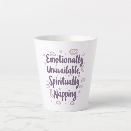 Relatable Self Care and Tired Quote Milchtasse (Vorderseite)