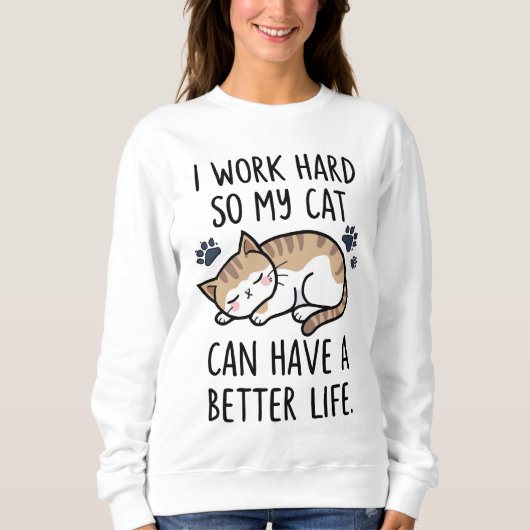 Relating Cat Mama and Vater Spaß Sweatshirt (Vorderseite)
