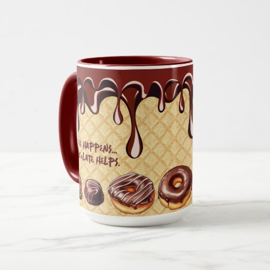 Relating Funny Phrase Chocolate Lovers Dessert Tasse (Vorderseite Links)