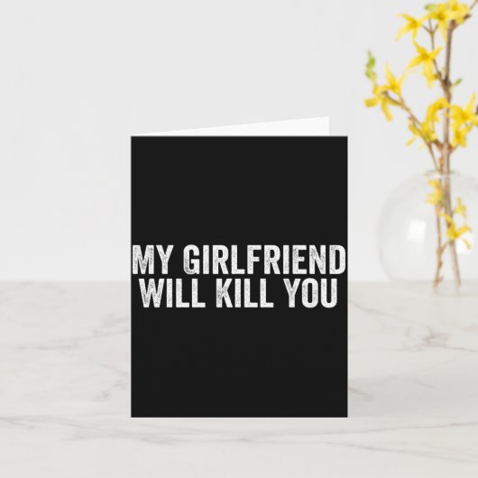 Relationship Couples Cool Tee My Girlfriend Will K Karte (Gelbe Blume)