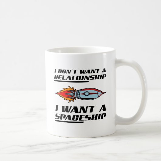 Relationship Spaceship Funny Mug Kaffeetasse (Rechts)
