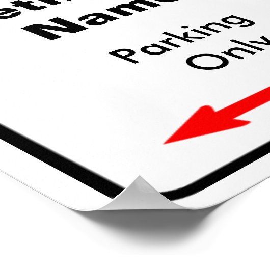 Relaunch Zone Parking Sign Personalize Poster (Ecke)