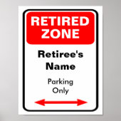 Relaunch Zone Parking Sign Personalize Poster (Vorne)
