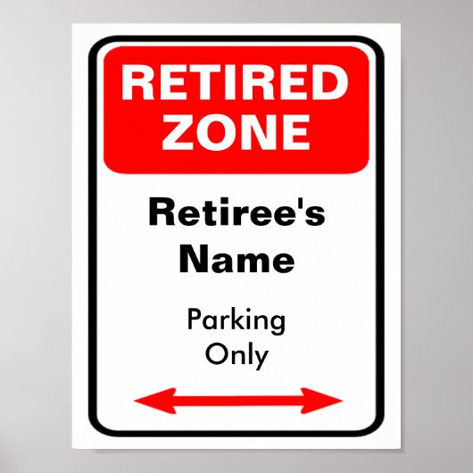 Relaunch Zone Parking Sign Personalize Poster (Vorne)