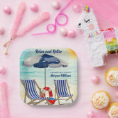 Relax and Retire Tropical Beach Chair Retirement Pappteller (Party)