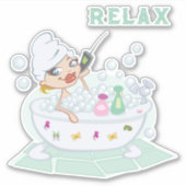 Relax Bathtub Aufkleber (Vorderseite)