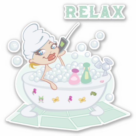 Relax Bathtub Aufkleber (Vorderseite)