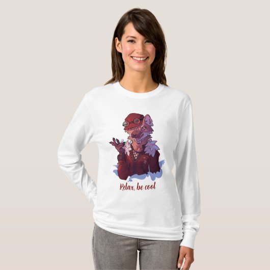 Relax be cool, wolf T-Shirt (Vorne ganz)