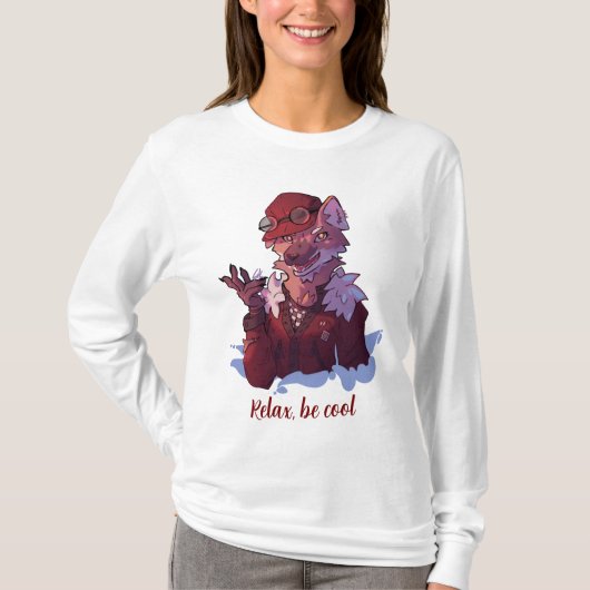 Relax be cool, wolf T-Shirt (Vorderseite)