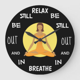 RELAX BE STILL Cool Meditation Große Wanduhr