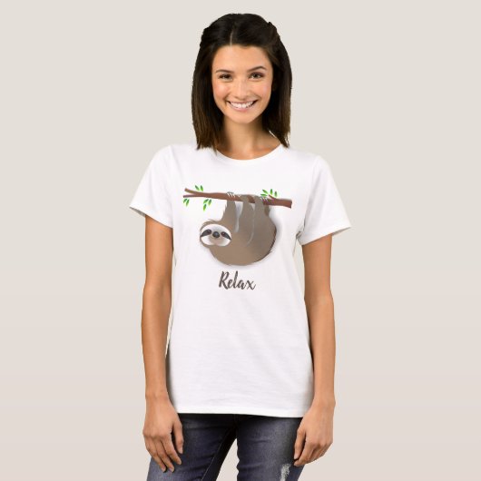 Relax Brawn Hanglatt auf Baumzweig T-Shirt (Vorne ganz)