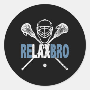 Relax Bro Funny Lacrosse Spielercoach Joach Lax Lo Runder Aufkleber