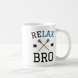 Relax Bro Funny Lax Typografie Lacrosse Geschenk Kaffeetasse