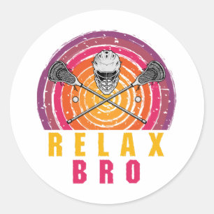 Relax Bro Lacrosse Runder Aufkleber