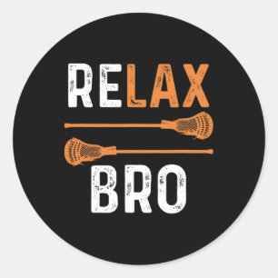 Relax Bro Lacrosse Sport Team Spiel Runder Aufkleber