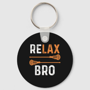 Relax Bro Lacrosse Sport Team Spiel Schlüsselanhänger