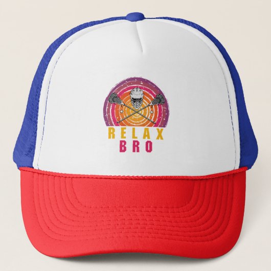 Relax Bro Lacrosse Truckerkappe (Vorderseite)