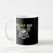 Relax Bro Lax Funny Lacrosse Skull Crossbones Kaffeetasse (Links)