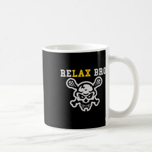 Relax Bro Lax Funny Lacrosse Skull Crossbones Kaffeetasse