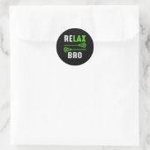 Relax Bro Vintag Lacrosse Runder Aufkleber (Tasche)