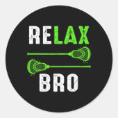 Relax Bro Vintag Lacrosse Runder Aufkleber (Vorderseite)