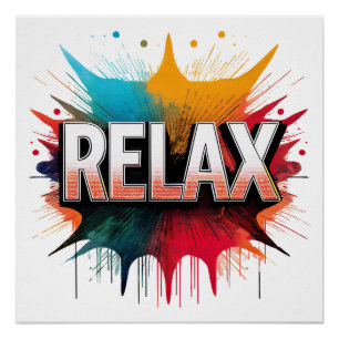 Relax Comic Sound Effect - Fett und spielerisch P Poster