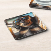 Relax-Dackel Getränkeuntersetzer (Linke Seite)