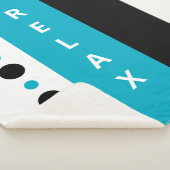 Relax dots Streifen schwarz Azurblau Sherpadecke (3/4)