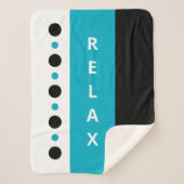 Relax dots Streifen schwarz Azurblau Sherpadecke (Vorderseite)
