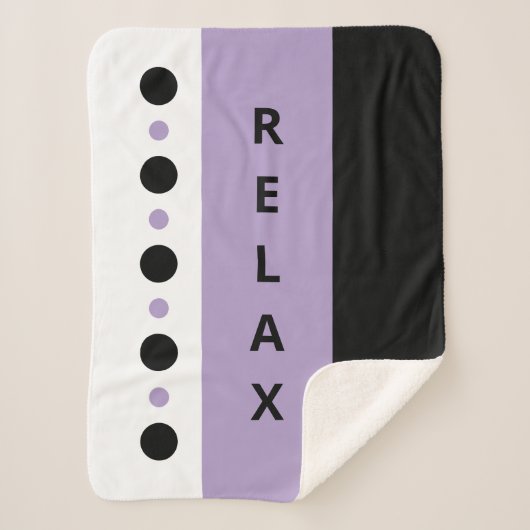 Relax dots Streifen schwarz lila Sherpadecke (Vorderseite)