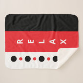 Relax dots Streifen schwarz rot Sherpadecke (Vorderseite (Horizontal))