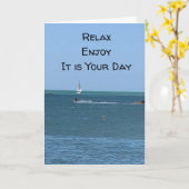 **RELAX & ENJOY** AND HAVE A VERY HAPPY BIRTHDAY KARTE (Gelbe Blume)