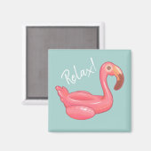 Relax Flamingo Float Magnet (Vorderseite/Rückseite)