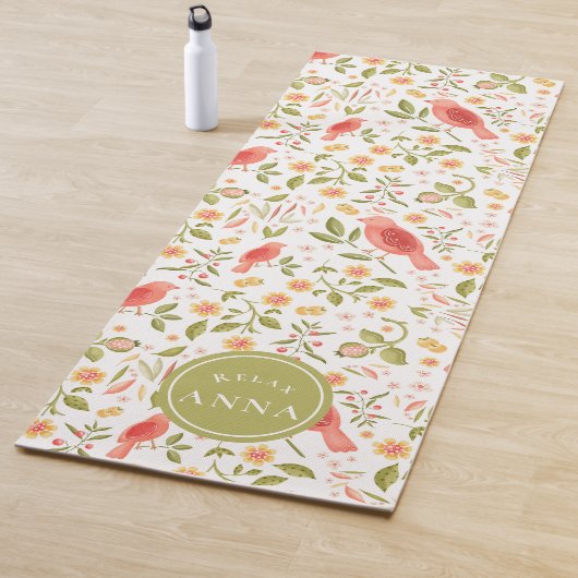 Relax & Flow – Botanische Vögel Yogamatte (Beispiel)