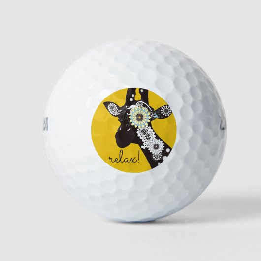 Relax - Funky Cool Giraffe Golfball (Vorderseite)