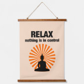 Relax Funny Buddha Zitat Wandteppich Mit Holzrahmen (Vorderseite)