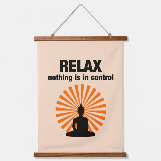 Relax Funny Buddha Zitat Wandteppich Mit Holzrahmen (Vorderseite)