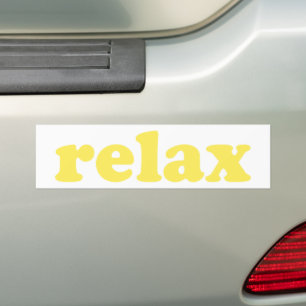 Relax gelbe moderne Typografie witzige Vorsicht Autoaufkleber