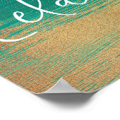 Relax Green Gold Scripture Bathroom wall poster (Ecke)