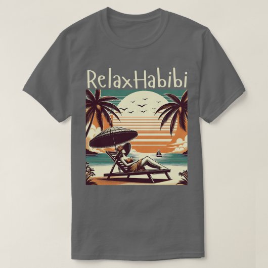 Relax Habibi Romantische Funny Arabic Roots Yoga L T-Shirt (Design vorne)