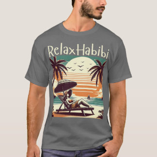 Relax Habibi Romantische Funny Arabic Roots Yoga L T-Shirt