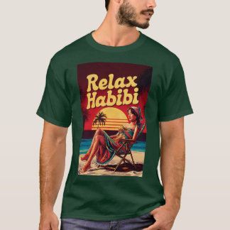 Relax Habibi Romantische Funny Arabic Roots Yoga L T-Shirt